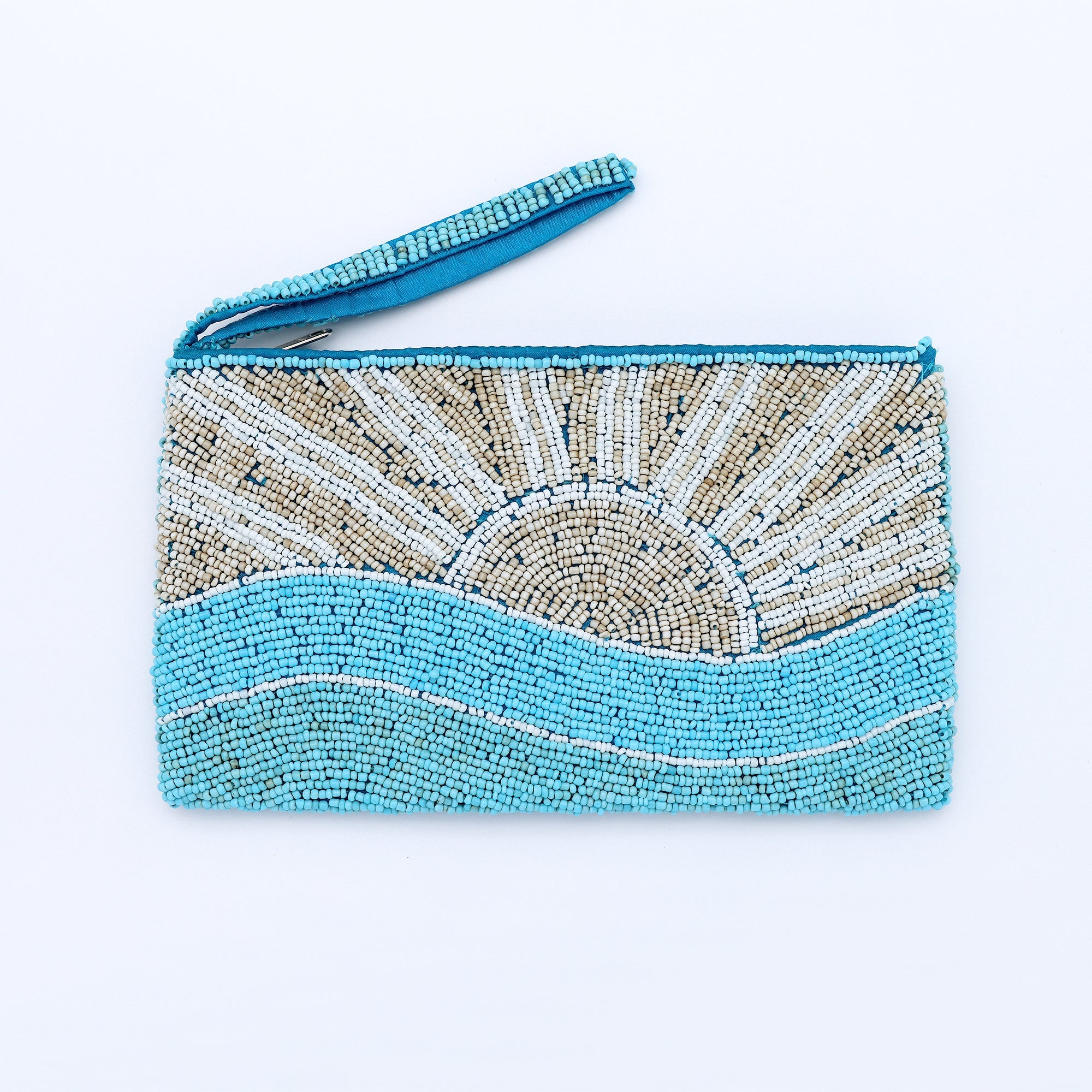 Large Sunrise Beaded Pouch Pineapple Island