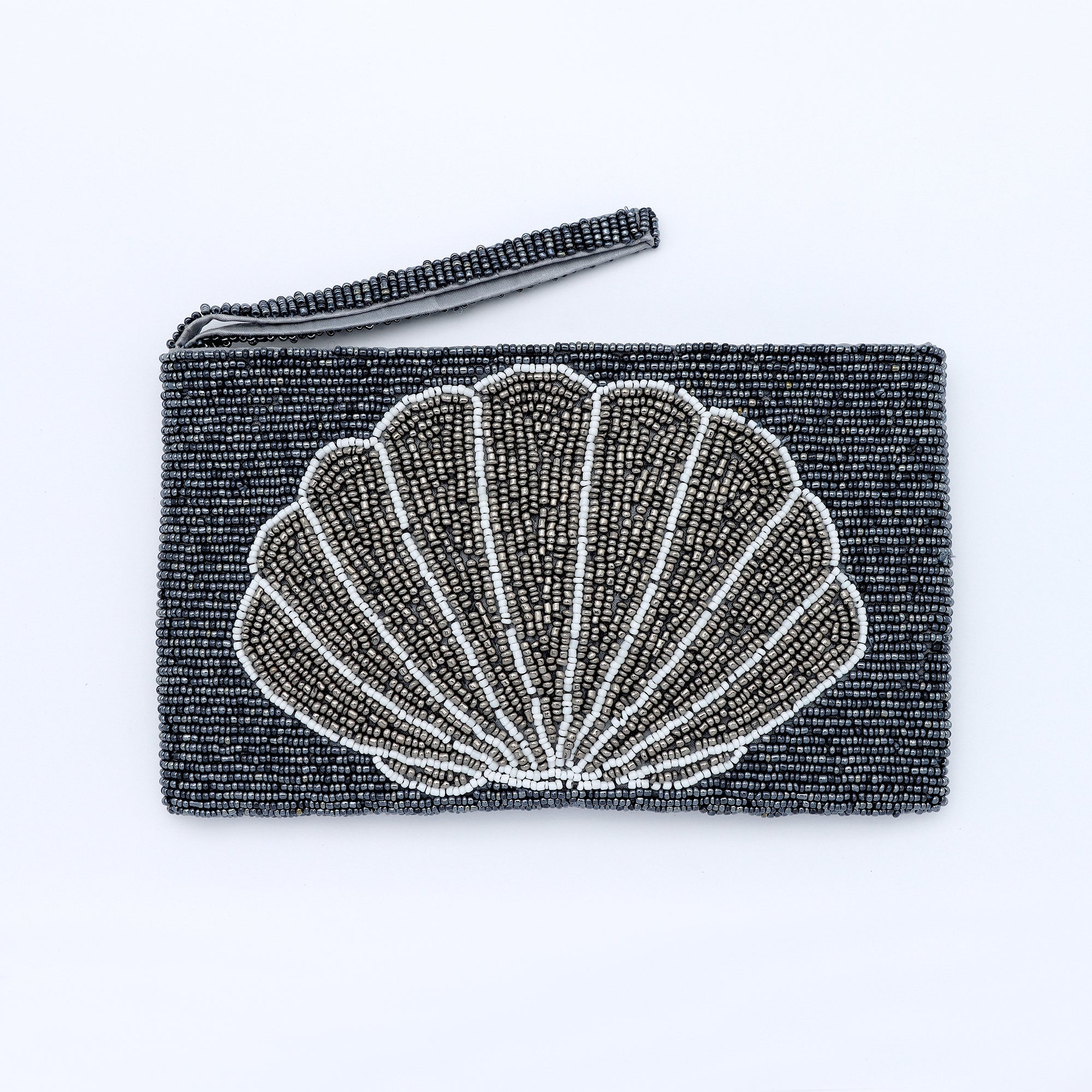 Large Shell Beaded Pouch Pineapple Island