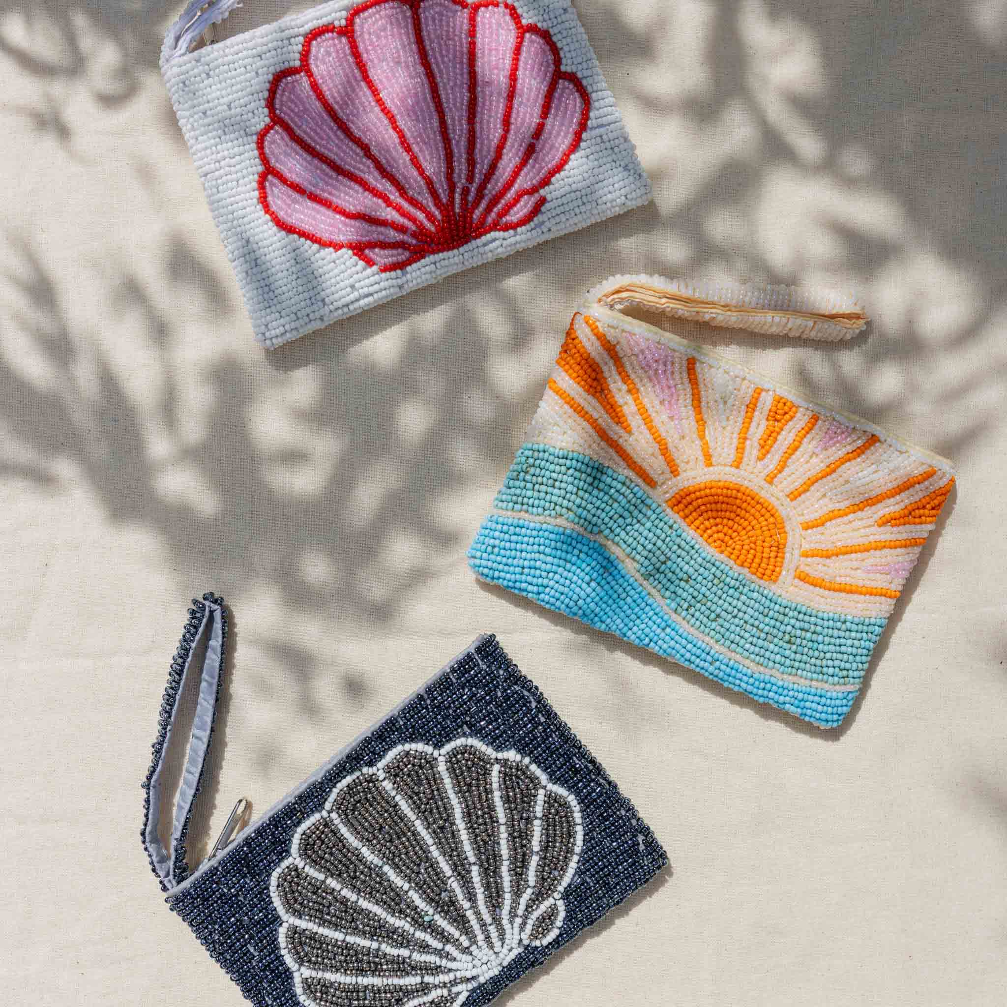 Small Shell Beaded Pouch