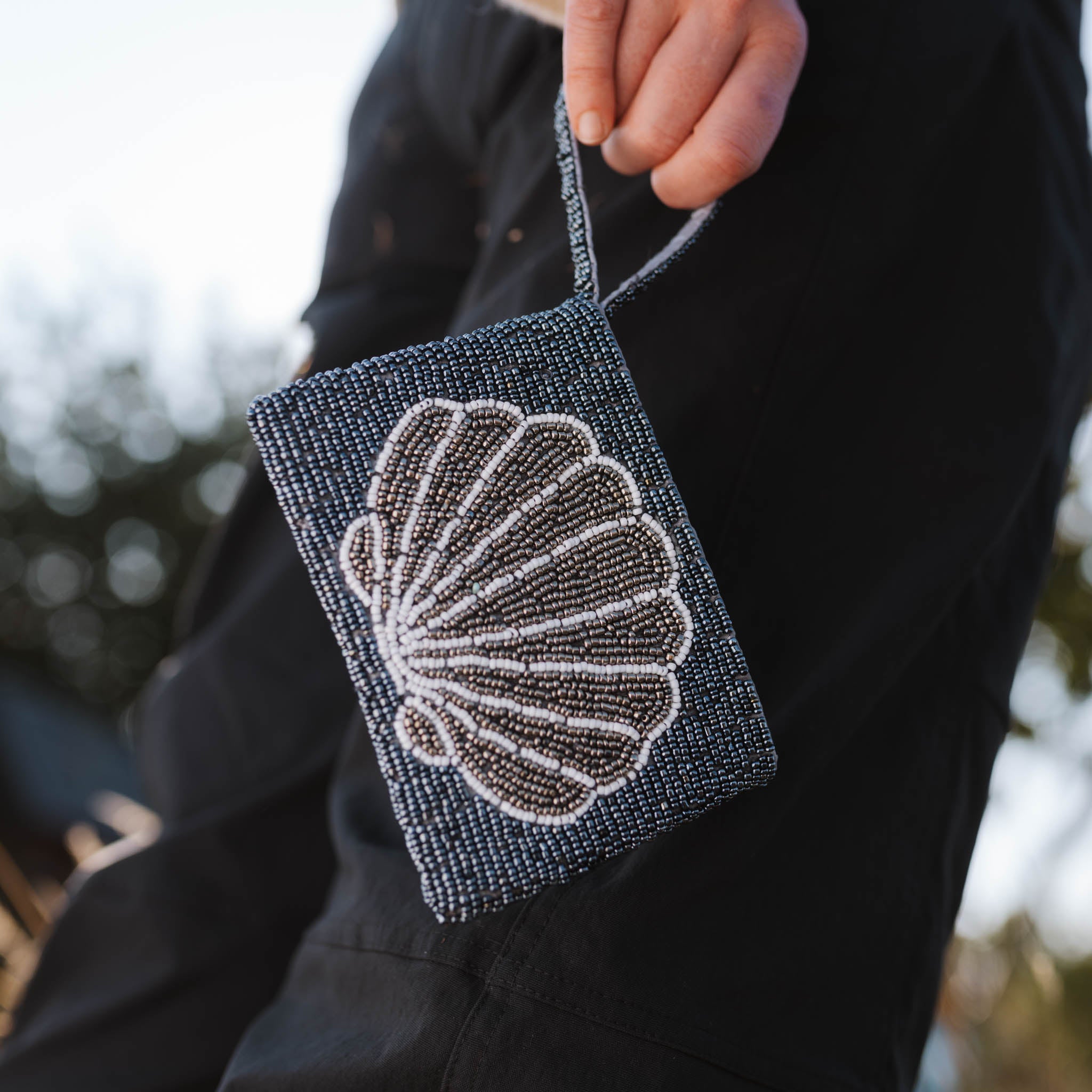 Small Shell Beaded Pouch
