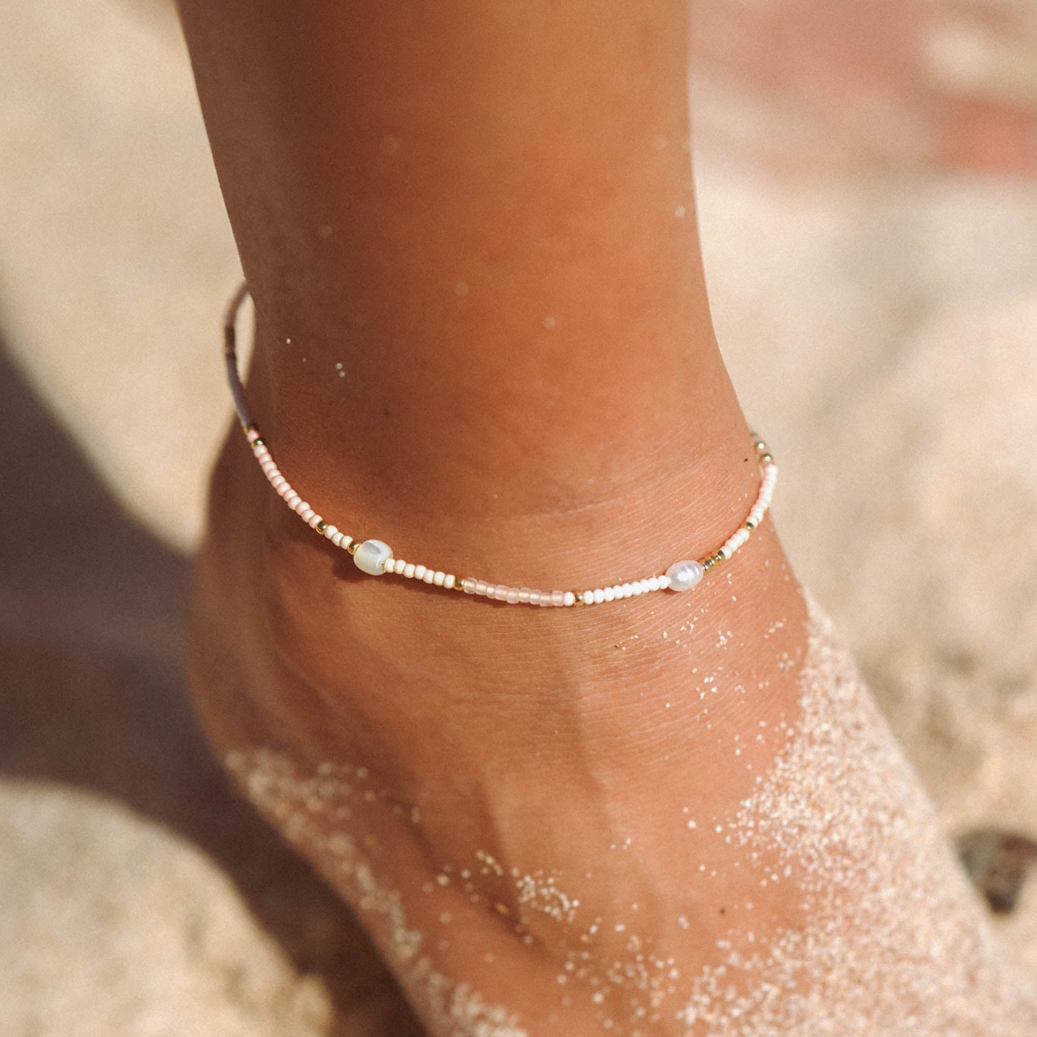 Giada Cinta Pearl Beaded Surf Anklet Pineapple Island
