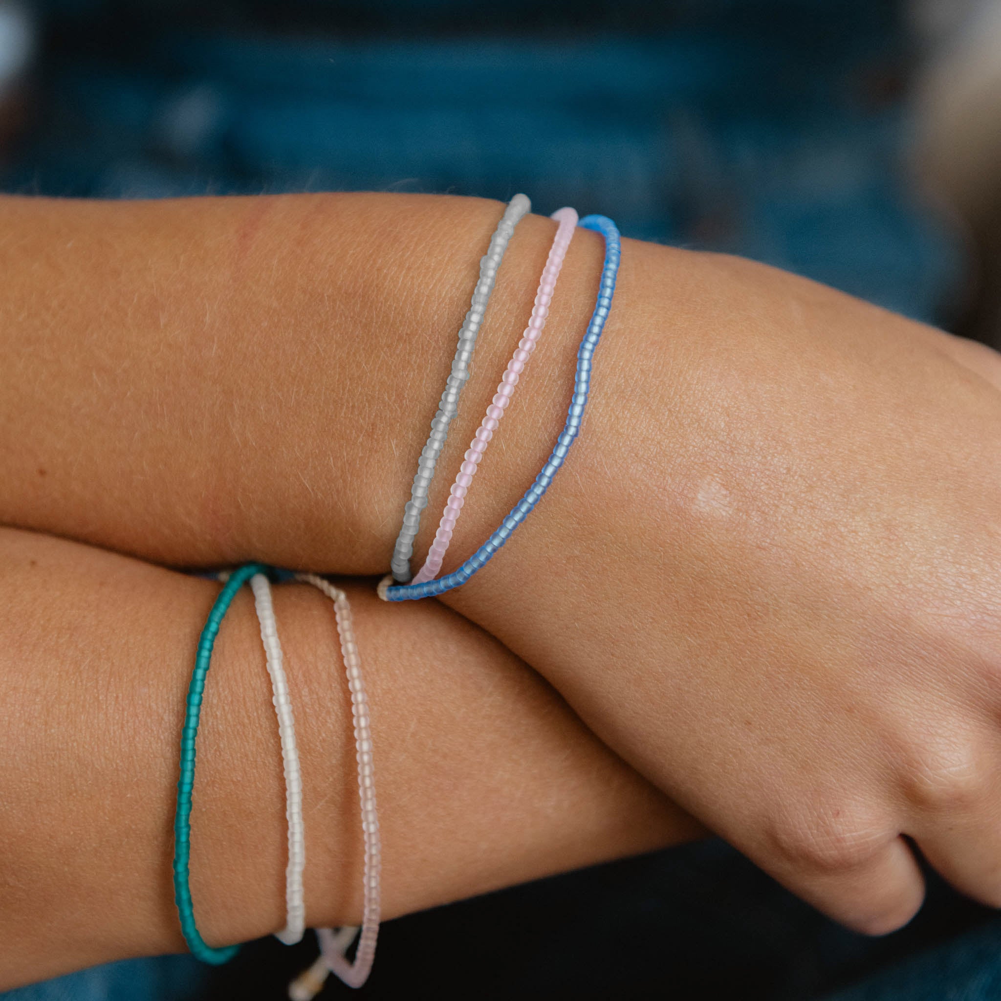 Ka'anapali Frosted Glass Beaded Bracelet - Pineapple Island