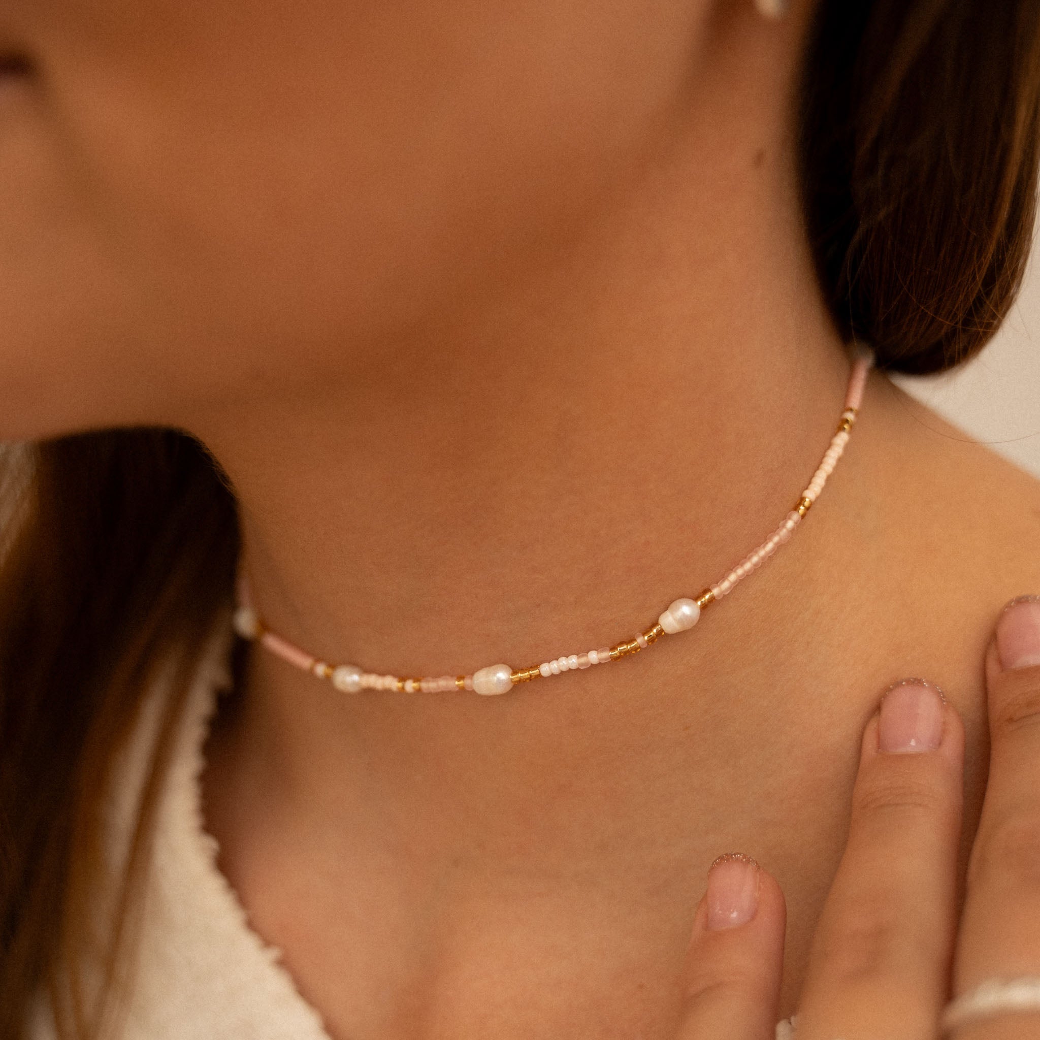 Giada Cinta Pearl Beaded Surf Necklace - Pineapple Island