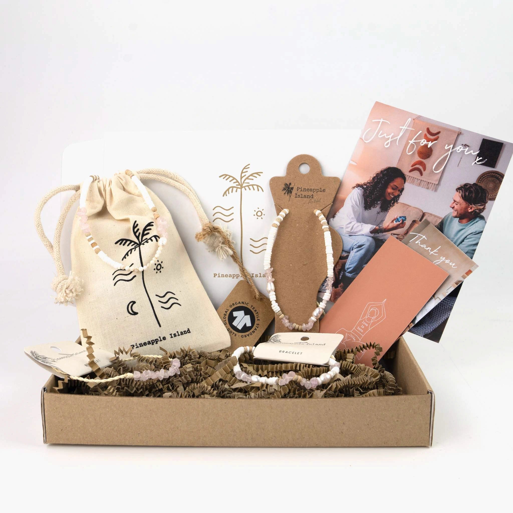Love is Here Letterbox Gift Set - Rose Quartz - Pineapple Island