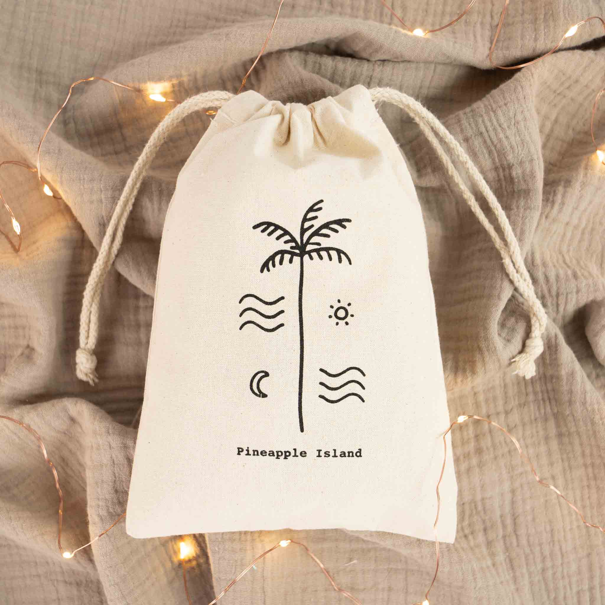 Medium Organic Cotton Gift Bag (fits 5+ Products) - Pineapple Island
