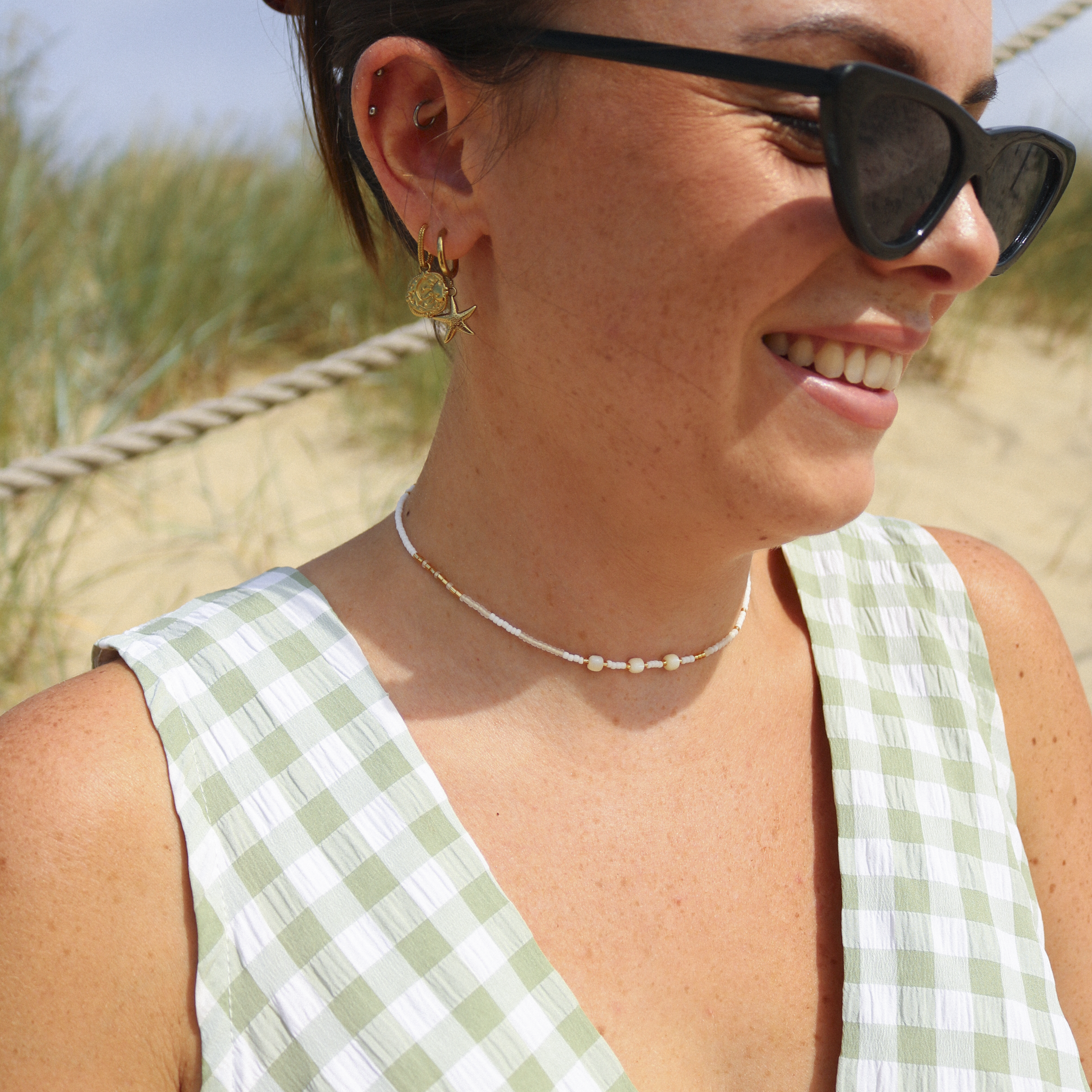 Pasir Mother of Pearl Beaded Necklace Pineapple Island