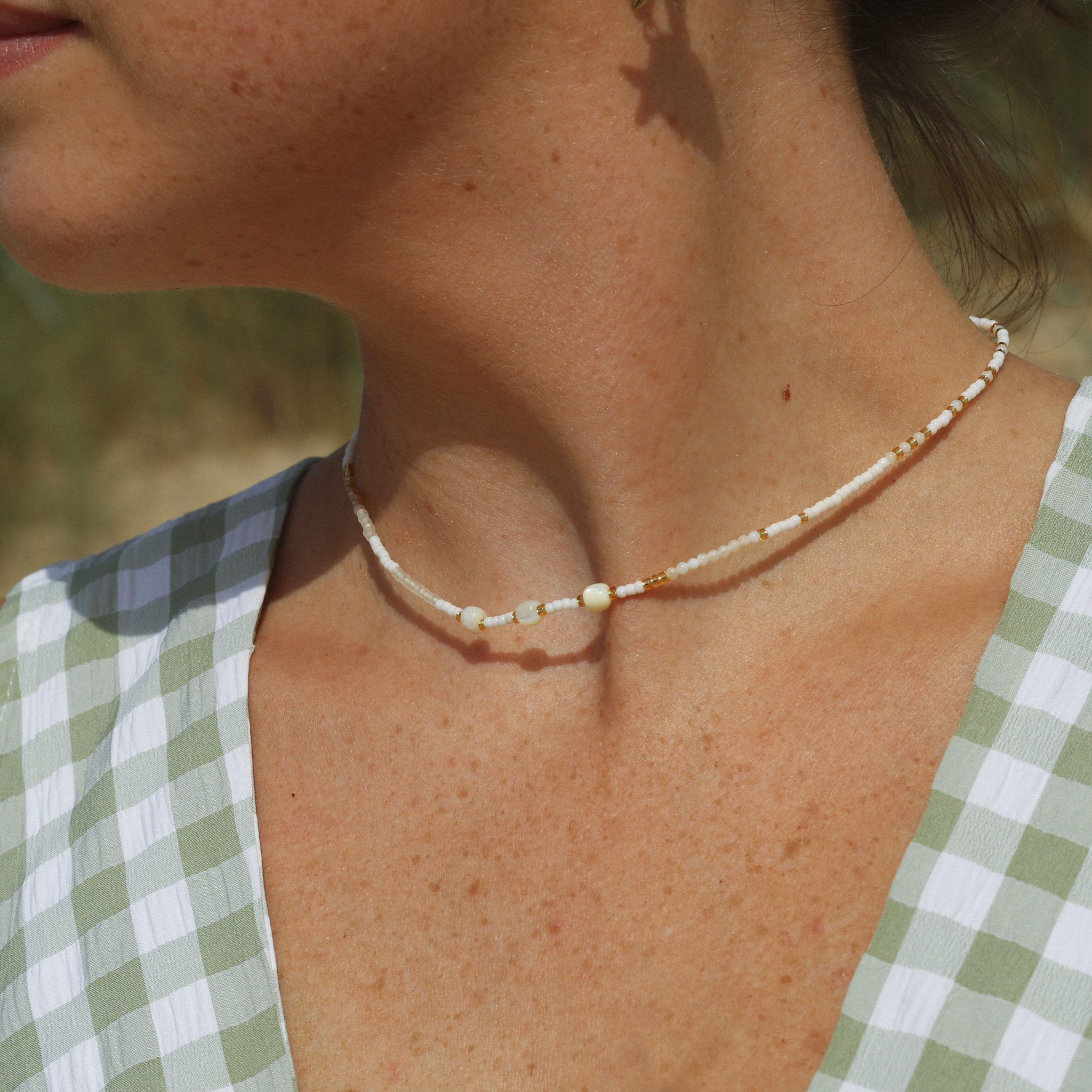 Pasir Mother of Pearl Beaded Necklace Pineapple Island