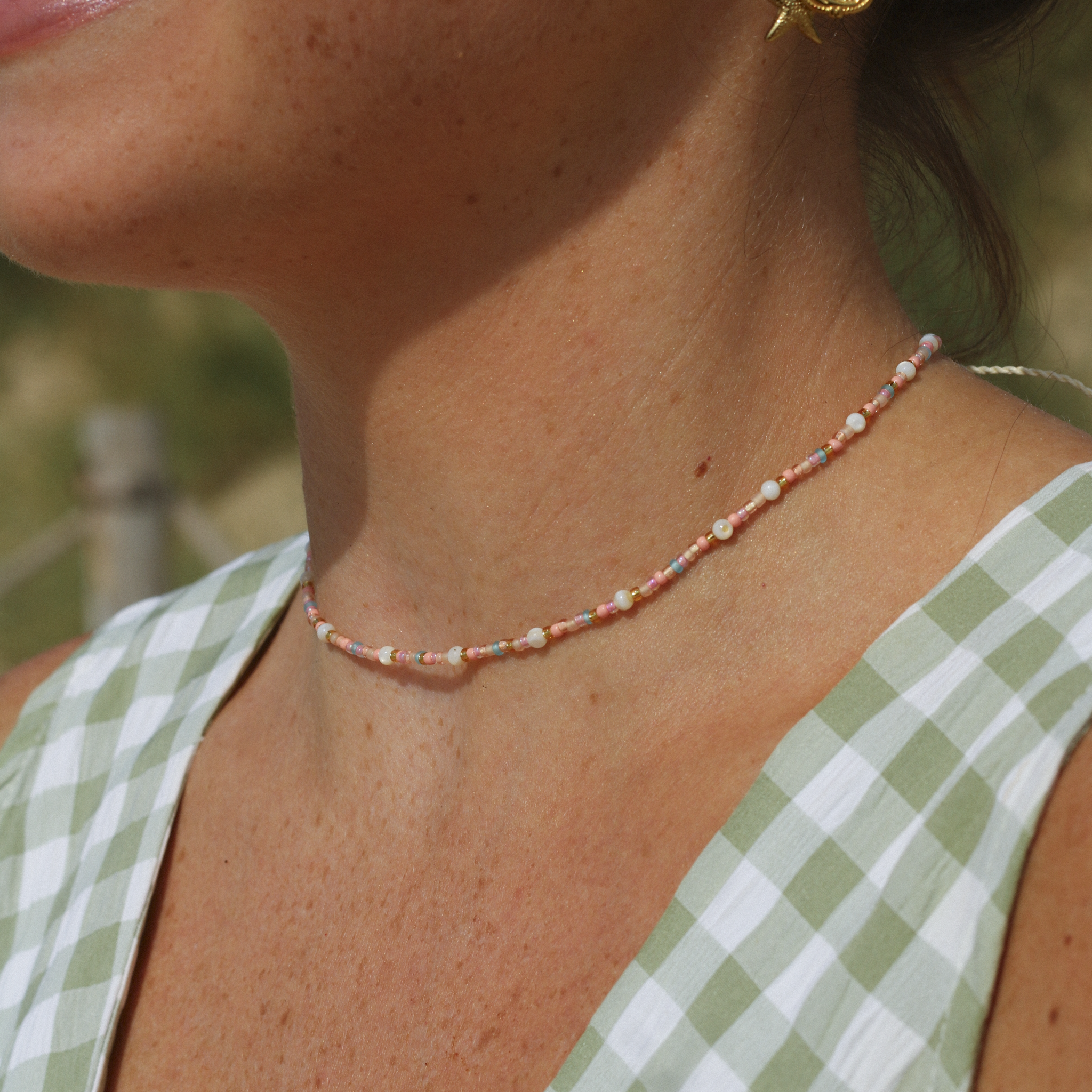 Surya Golden Beaded Necklace Pineapple Island