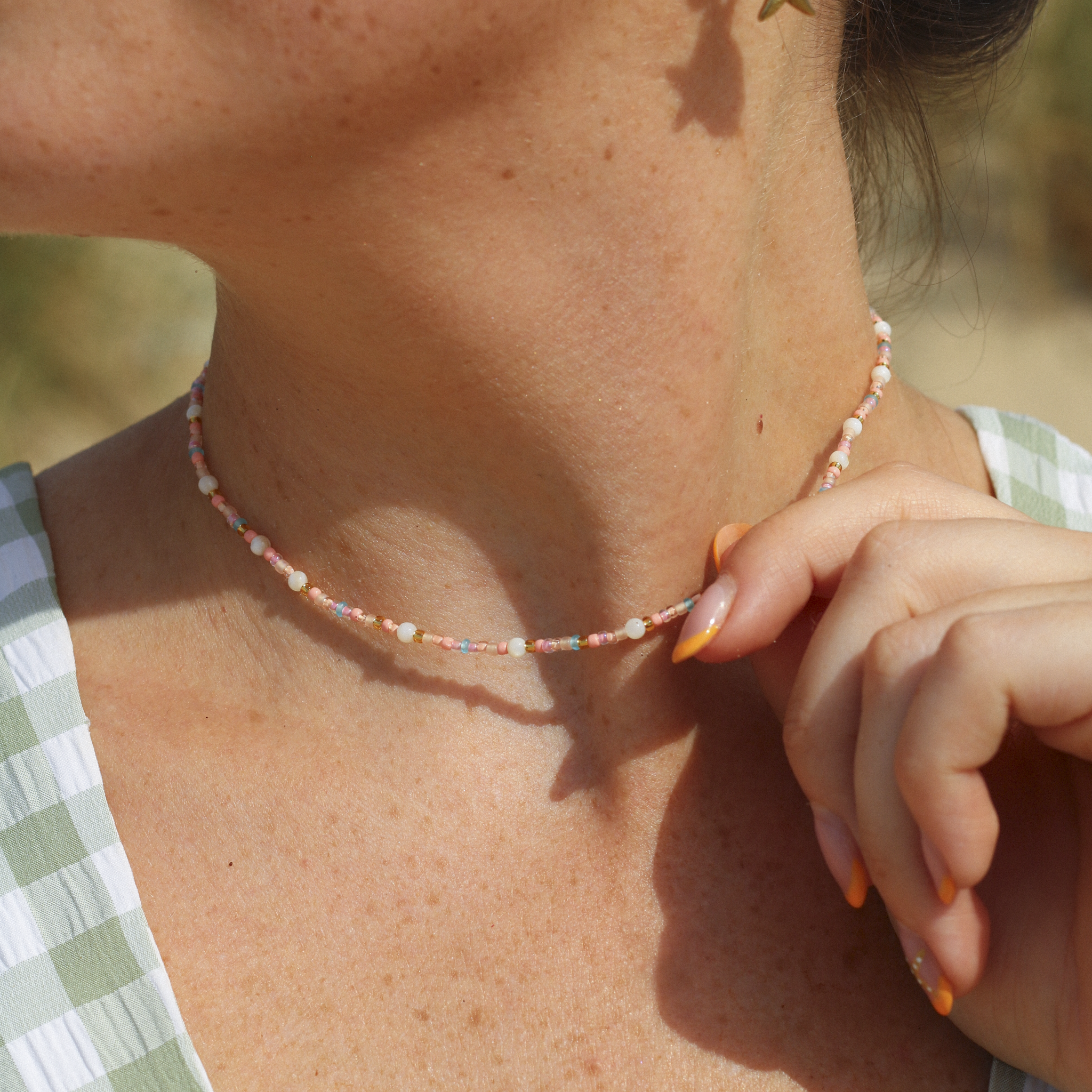Surya Golden Beaded Necklace Pineapple Island