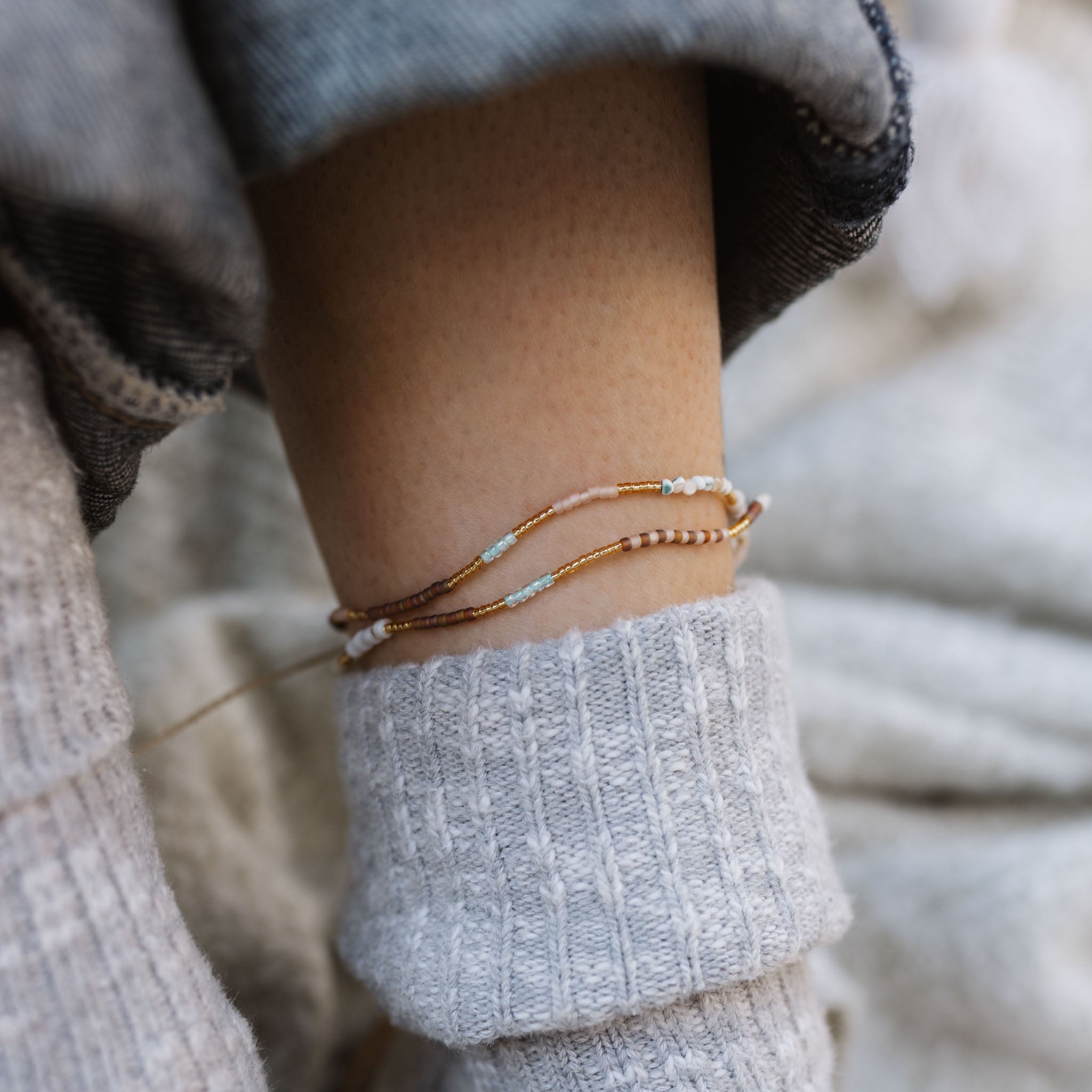 Alam Dainty Beaded Anklet