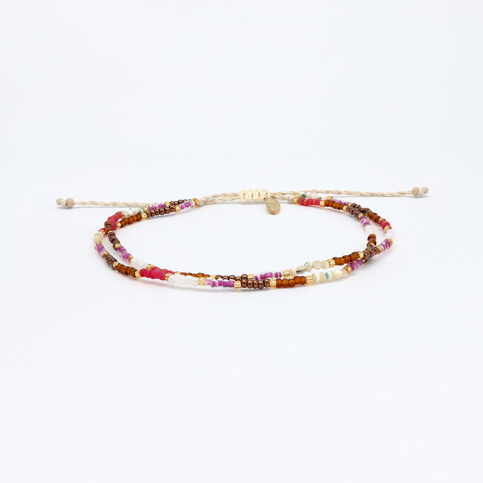 Berkilau Warm Tone Beaded Anklet Pineapple Island
