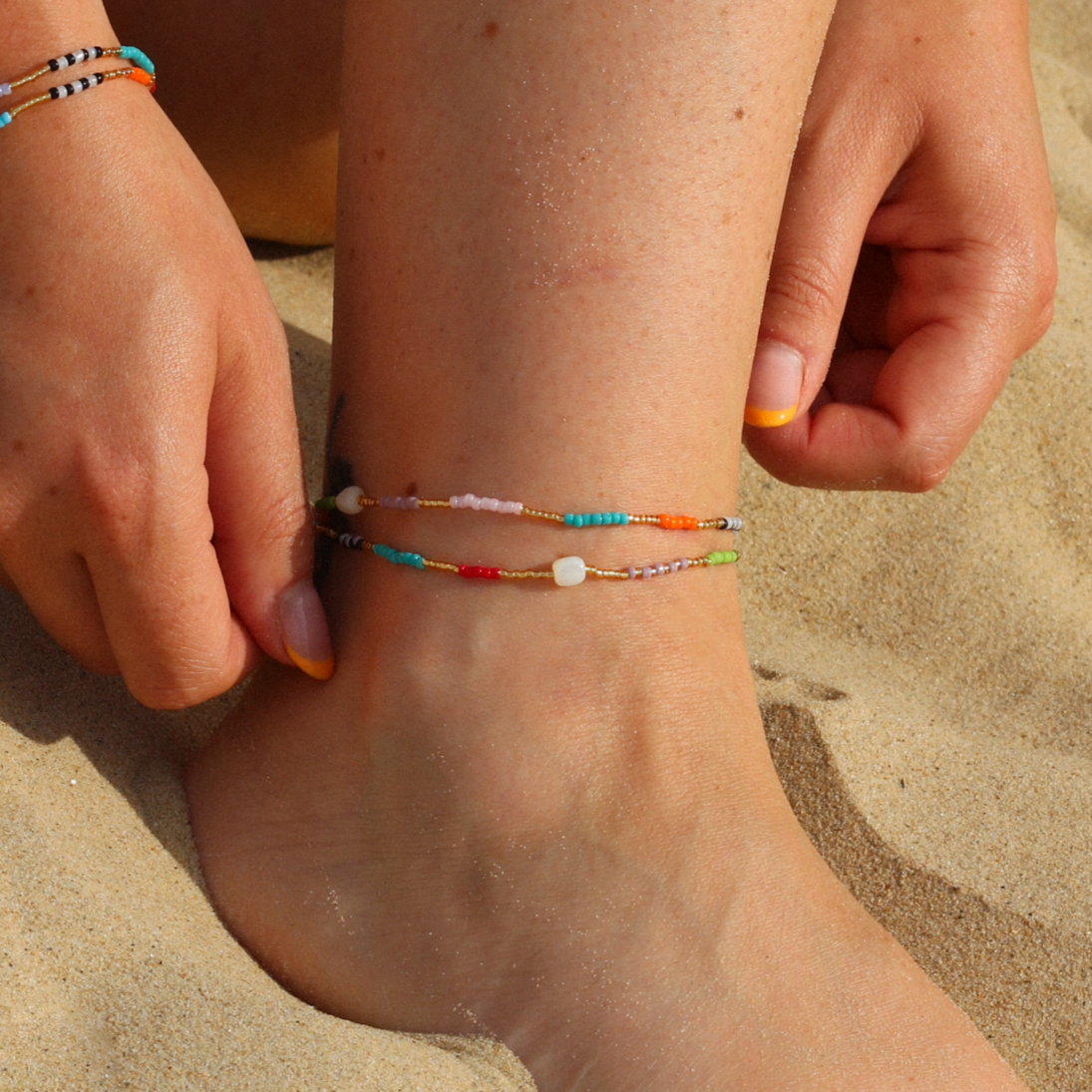 Berpesta Colourful Beaded Anklet Pineapple Island
