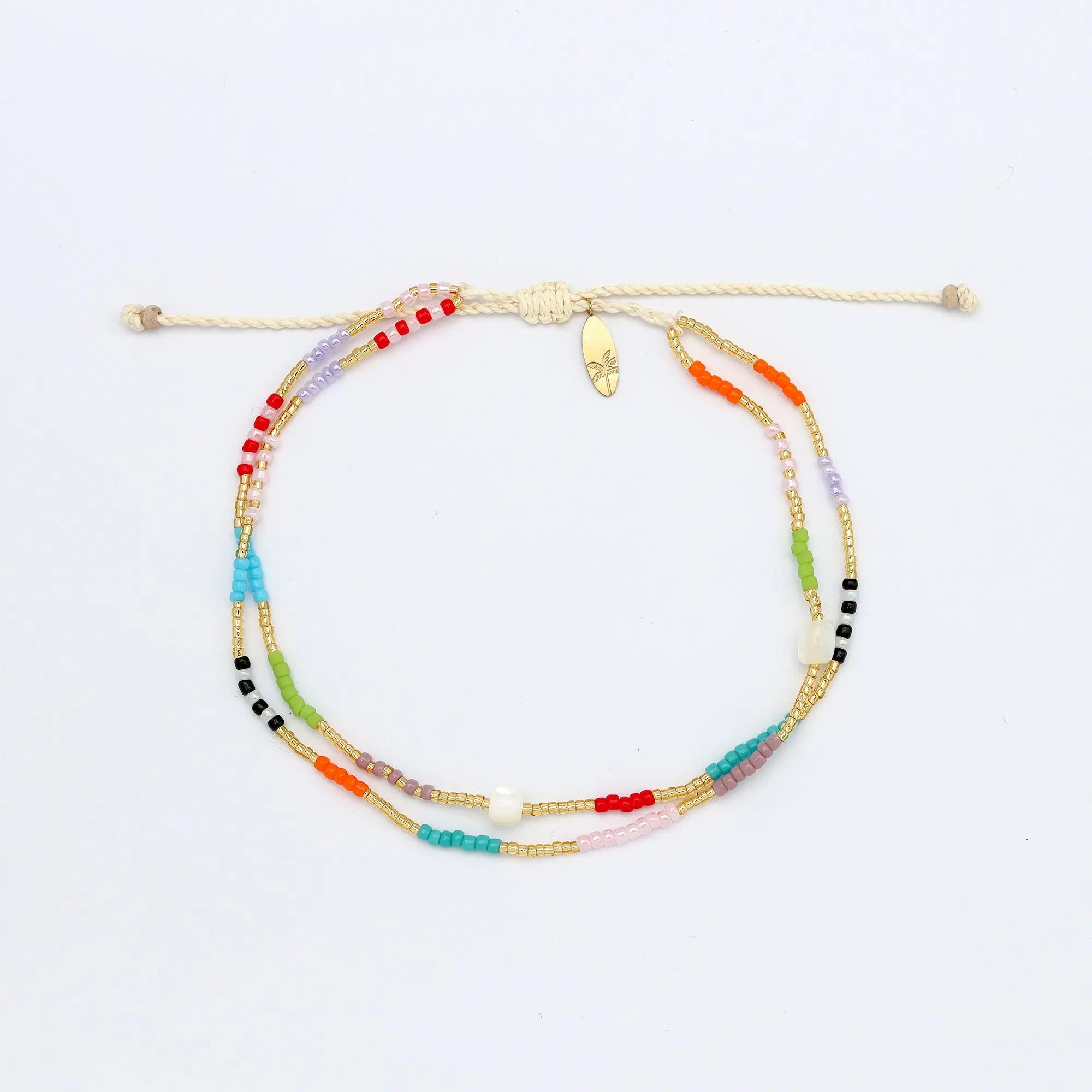 Berpesta Colourful Beaded Anklet Pineapple Island