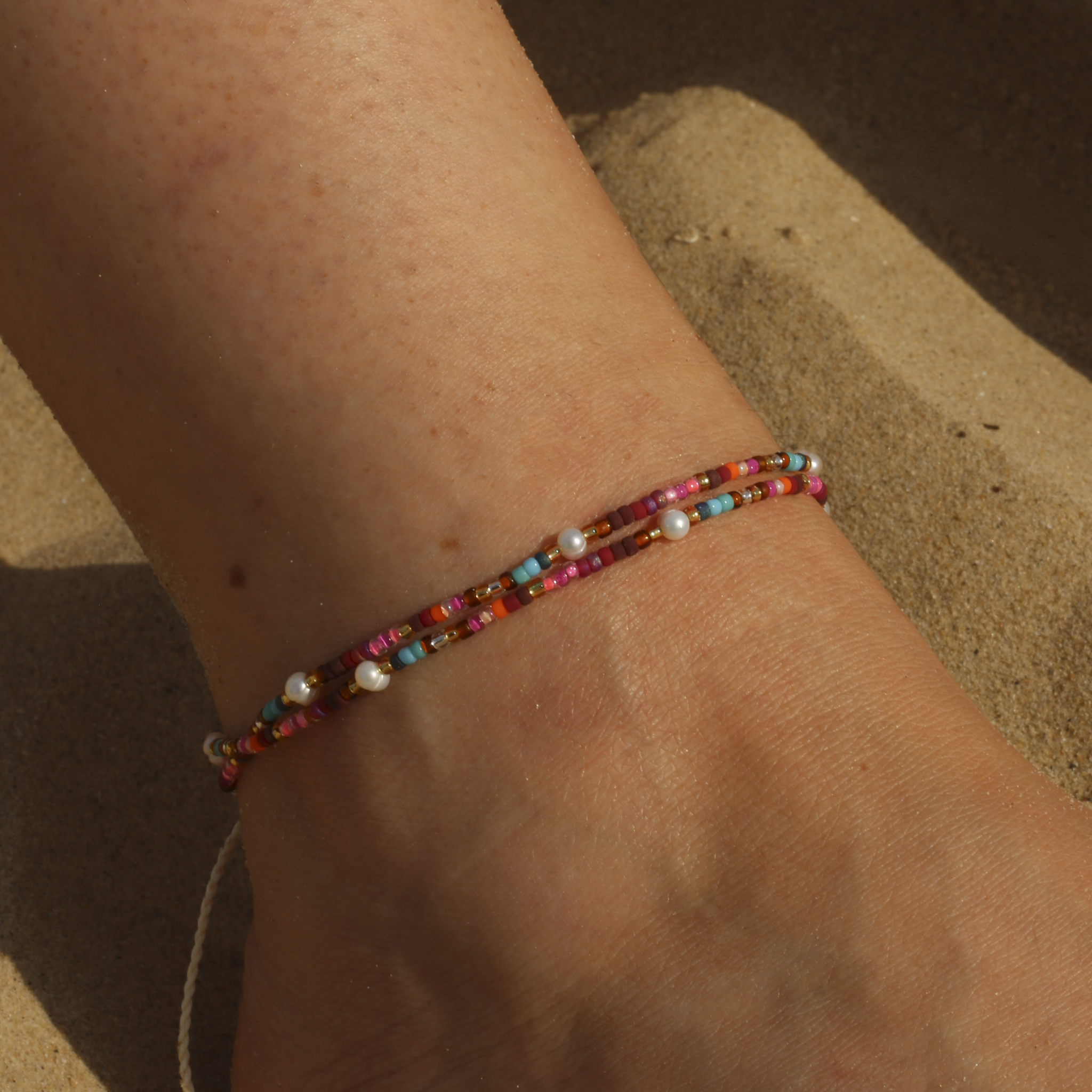Merah Dainty Beaded Anklet Pineapple Island