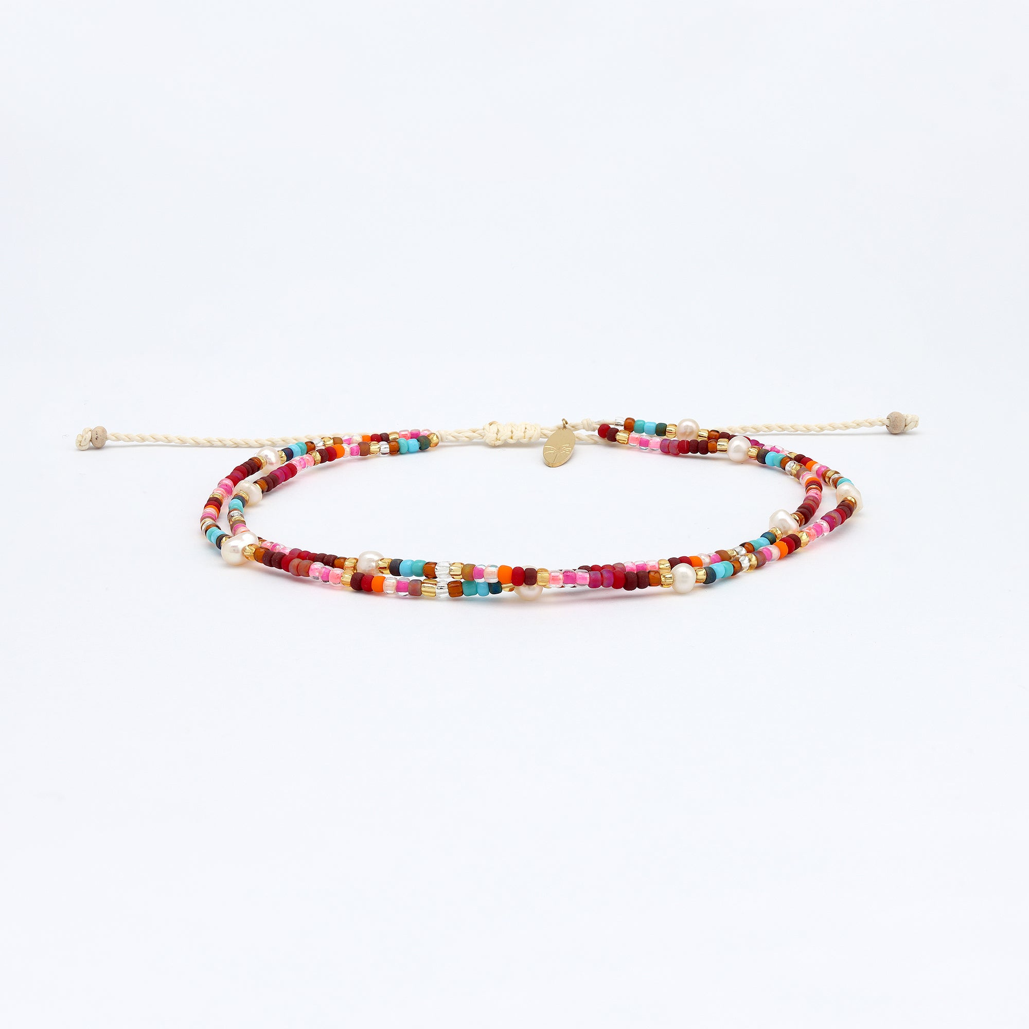 Merah Dainty Beaded Anklet Pineapple Island