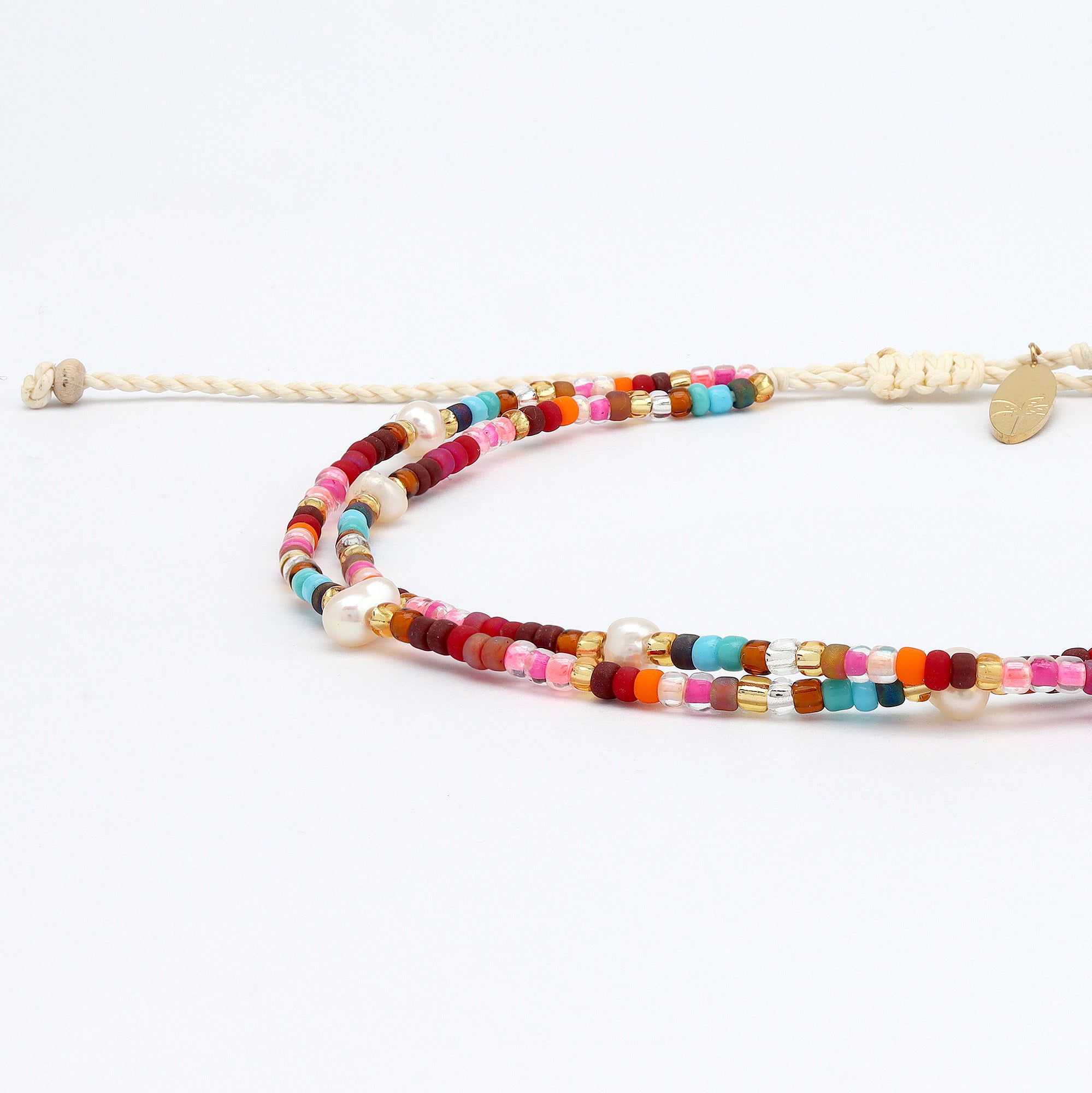 Merah Dainty Beaded Anklet Pineapple Island
