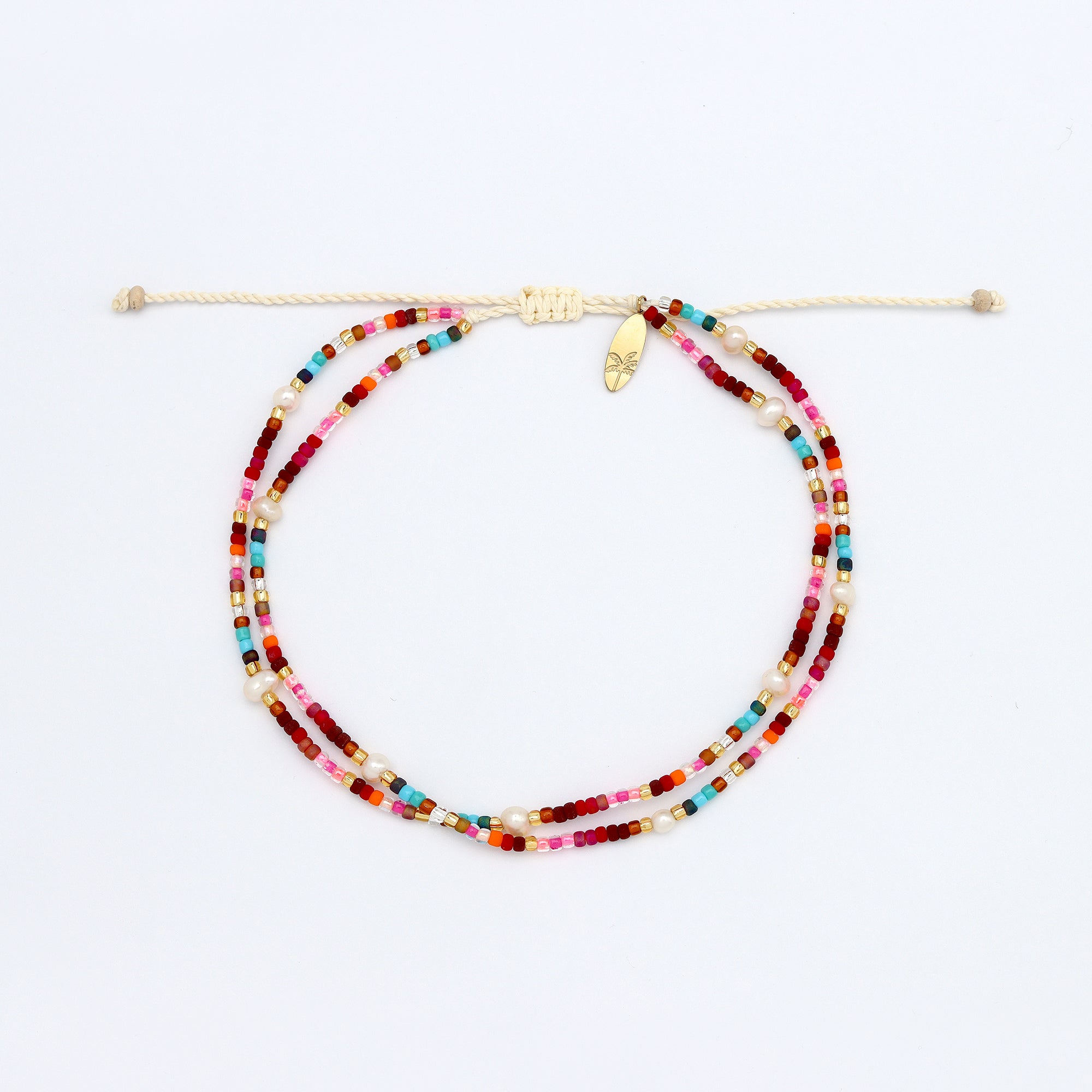 Merah Dainty Beaded Anklet Pineapple Island