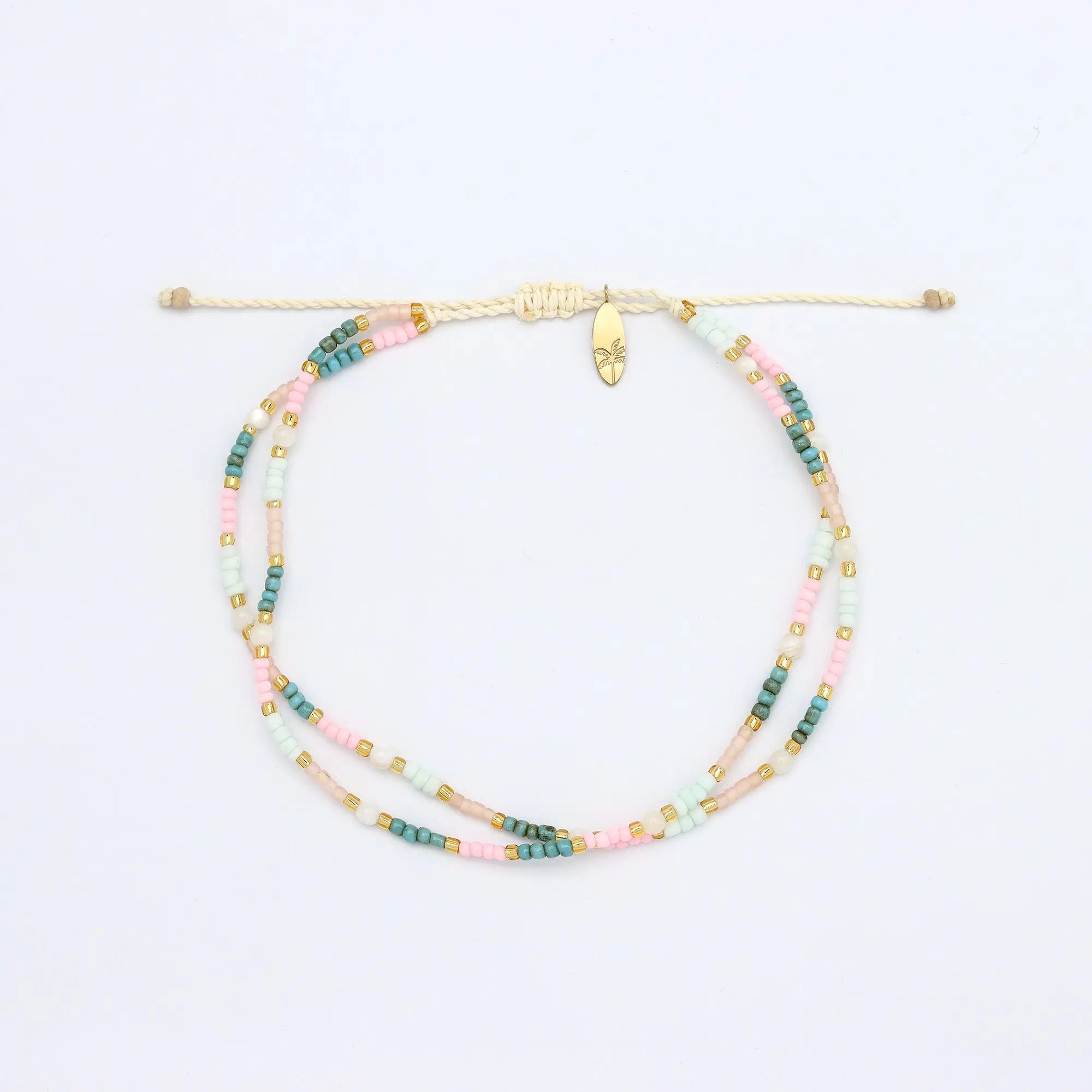 Kemboja Pastel Beaded Anklet Pineapple Island