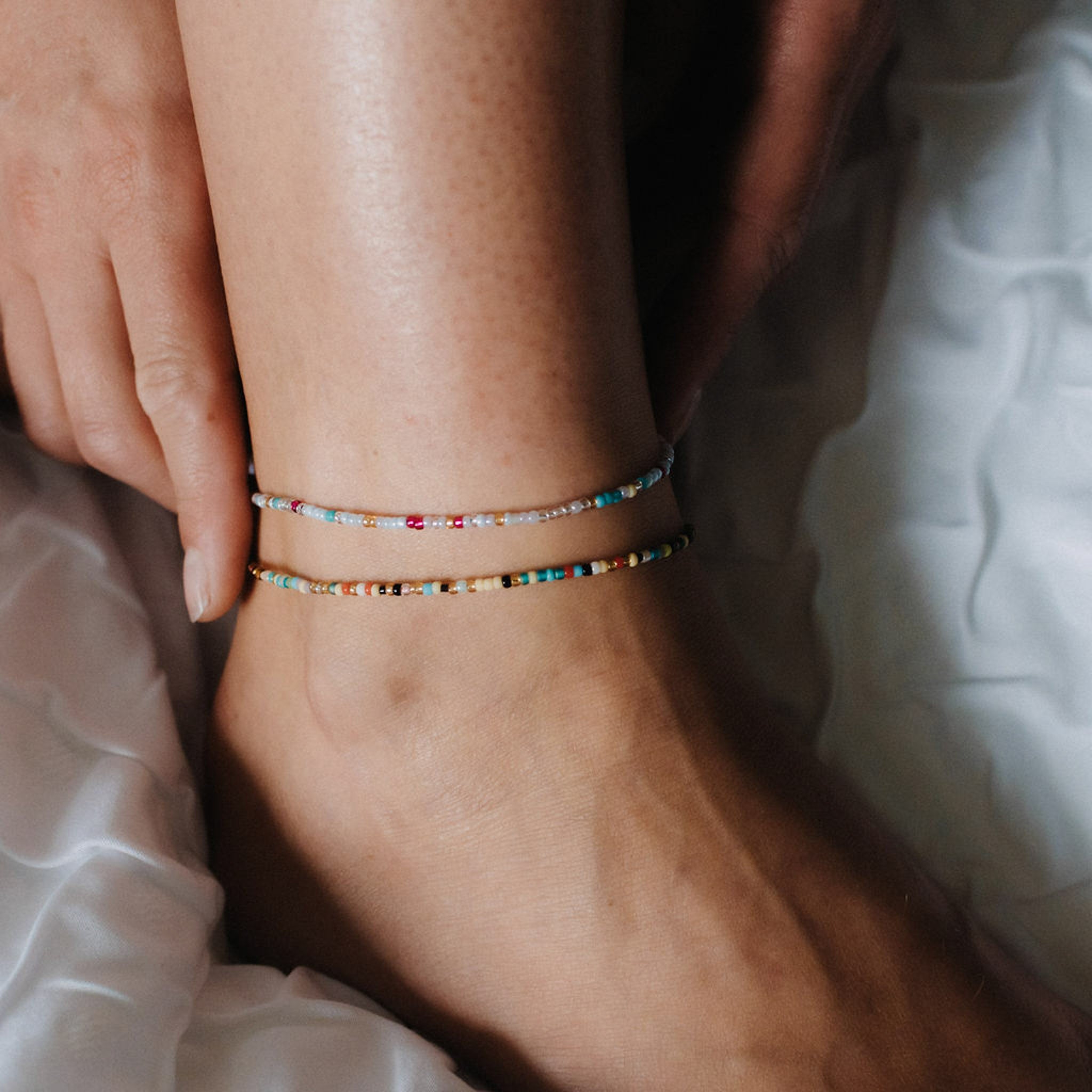 Alila Dainty Colourful Beaded Anklet - Pineapple Island