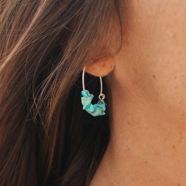 Samudra Turquoise Howlite Stone Hoop Earrings - Pineapple Island