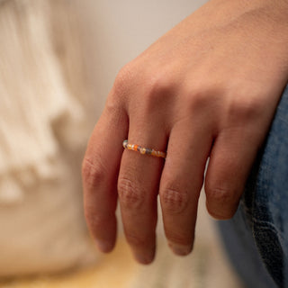 Alila Colourful Beaded Stretchy Ring - Pineapple Island
