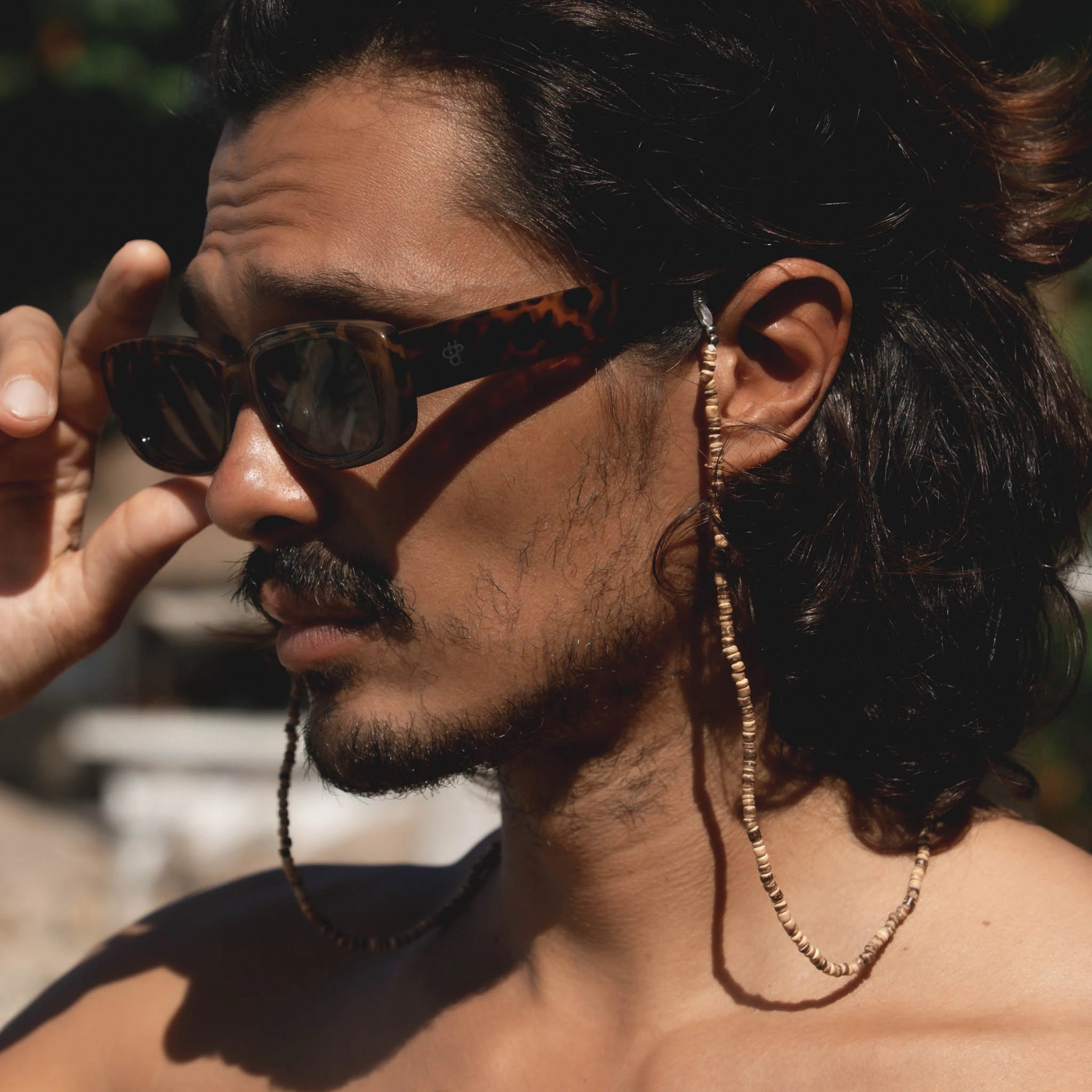 Pecatu Wood Bead Sunglass Chain - Pineapple Island