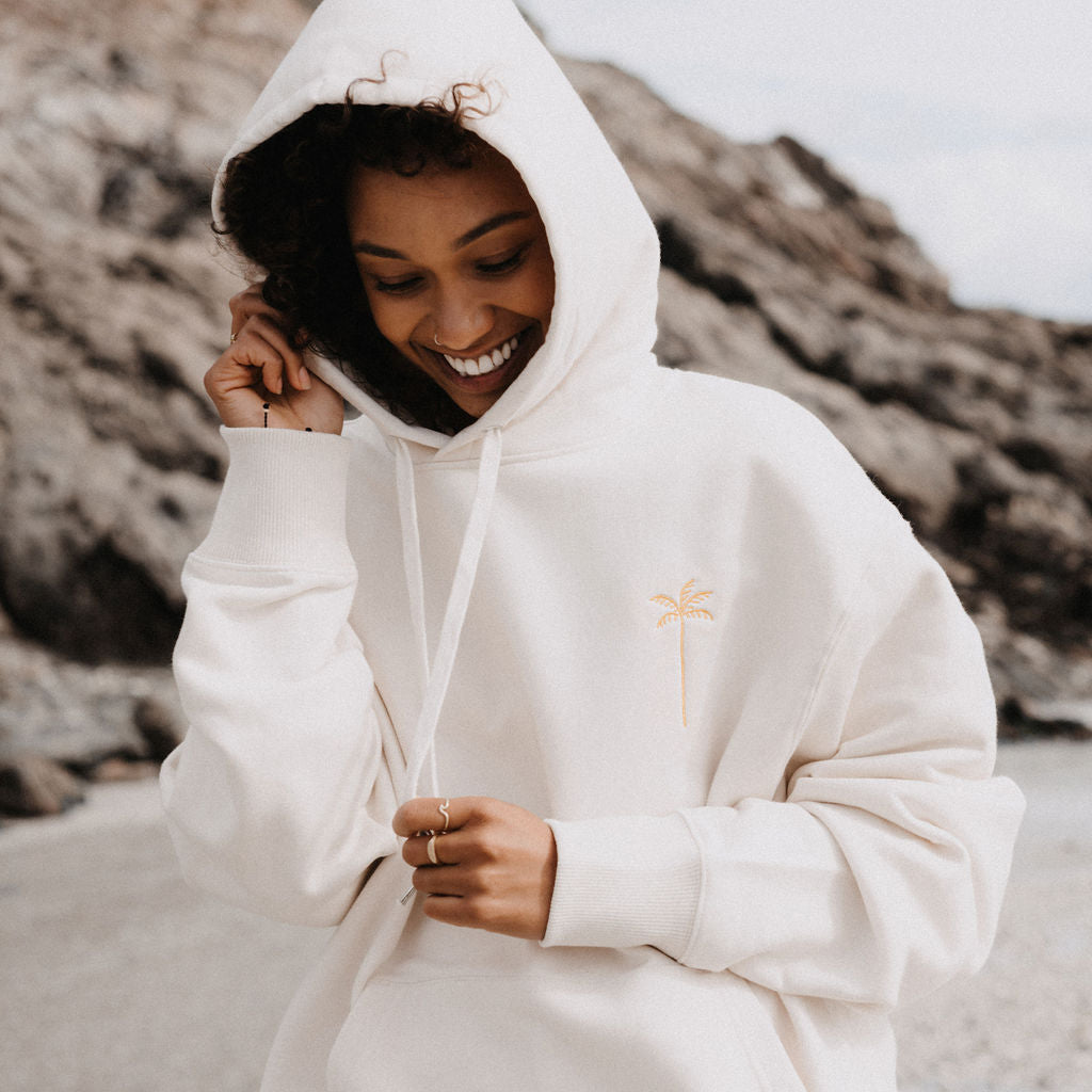 Palm Tree Embroidered Hoodie - Pineapple Island