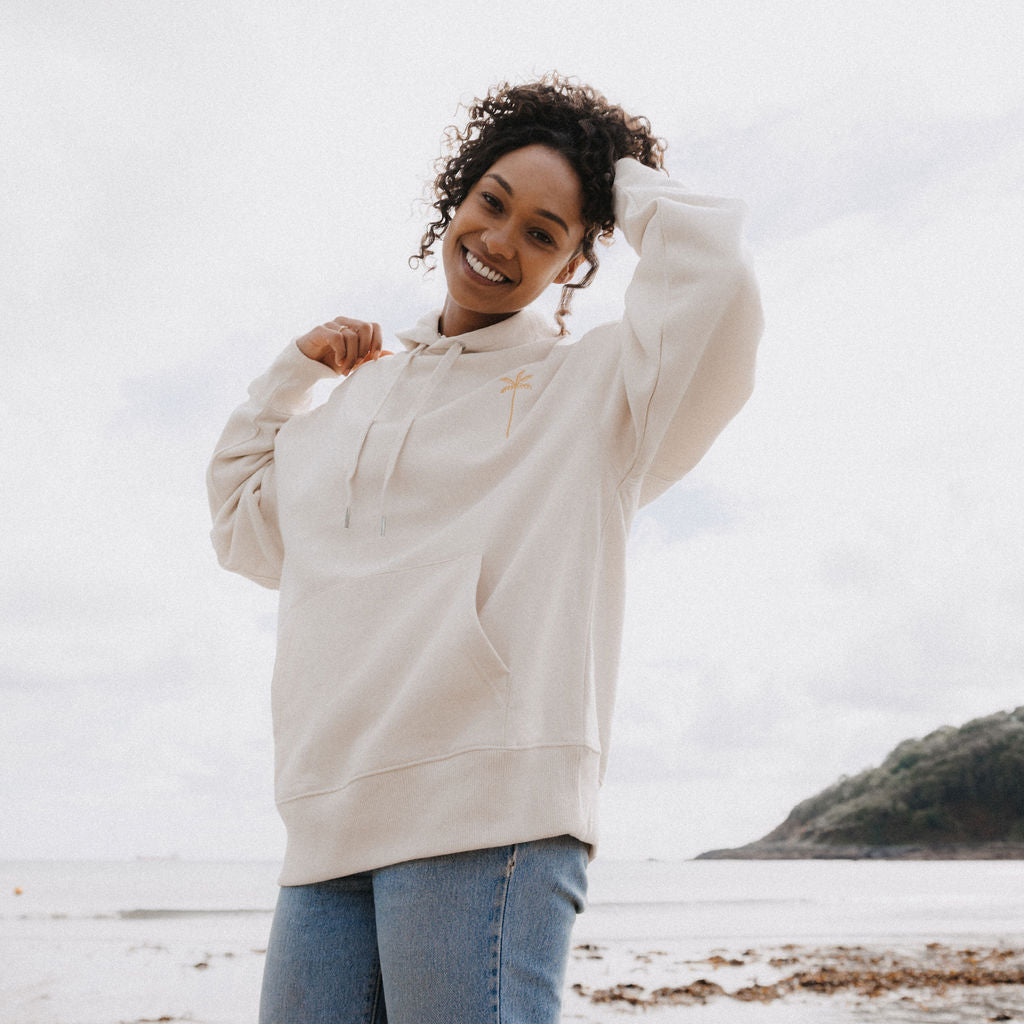 Palm Tree Embroidered Hoodie - Pineapple Island
