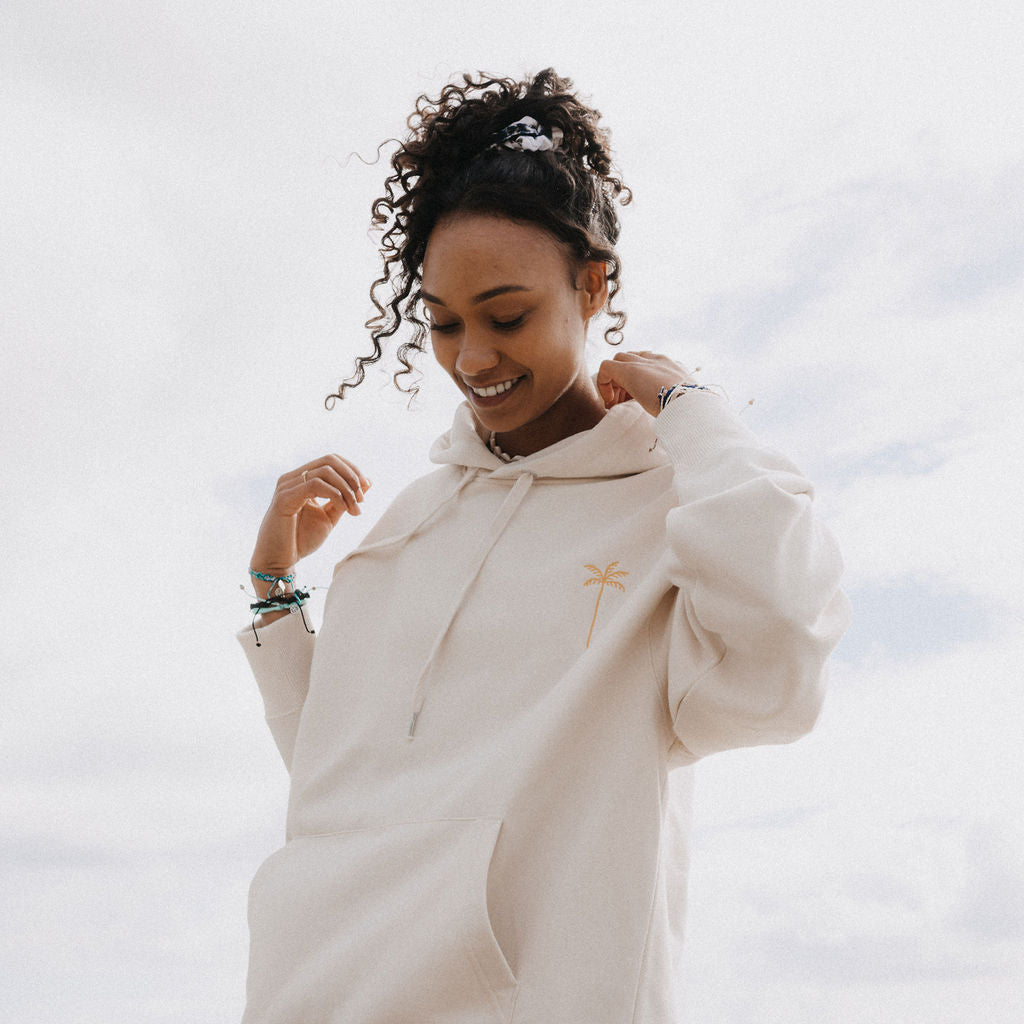 Palm Tree Embroidered Hoodie - Pineapple Island