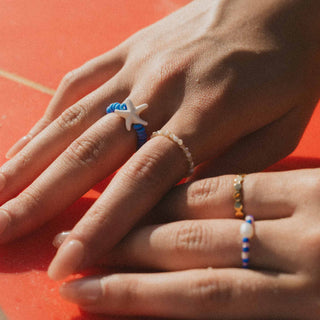 Golden Tidepool Stretchy Ring Set - Pineapple Island
