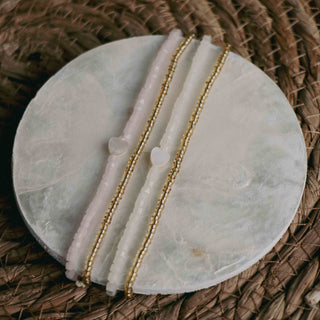 Valentines Heart Duo Strand Adjustable Bracelet