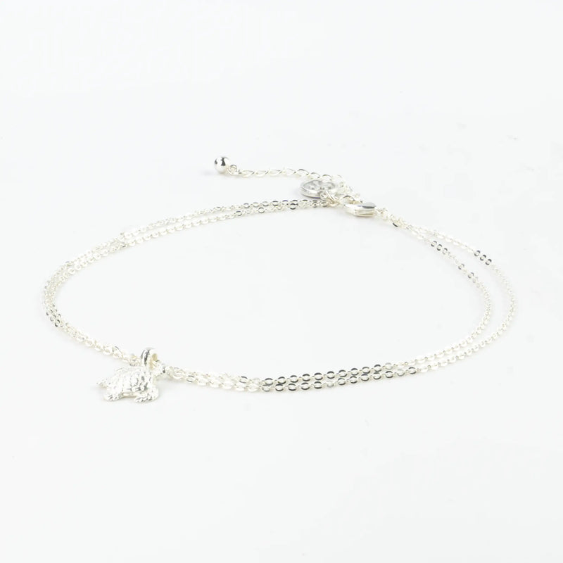 Silver 2025 turtle anklet