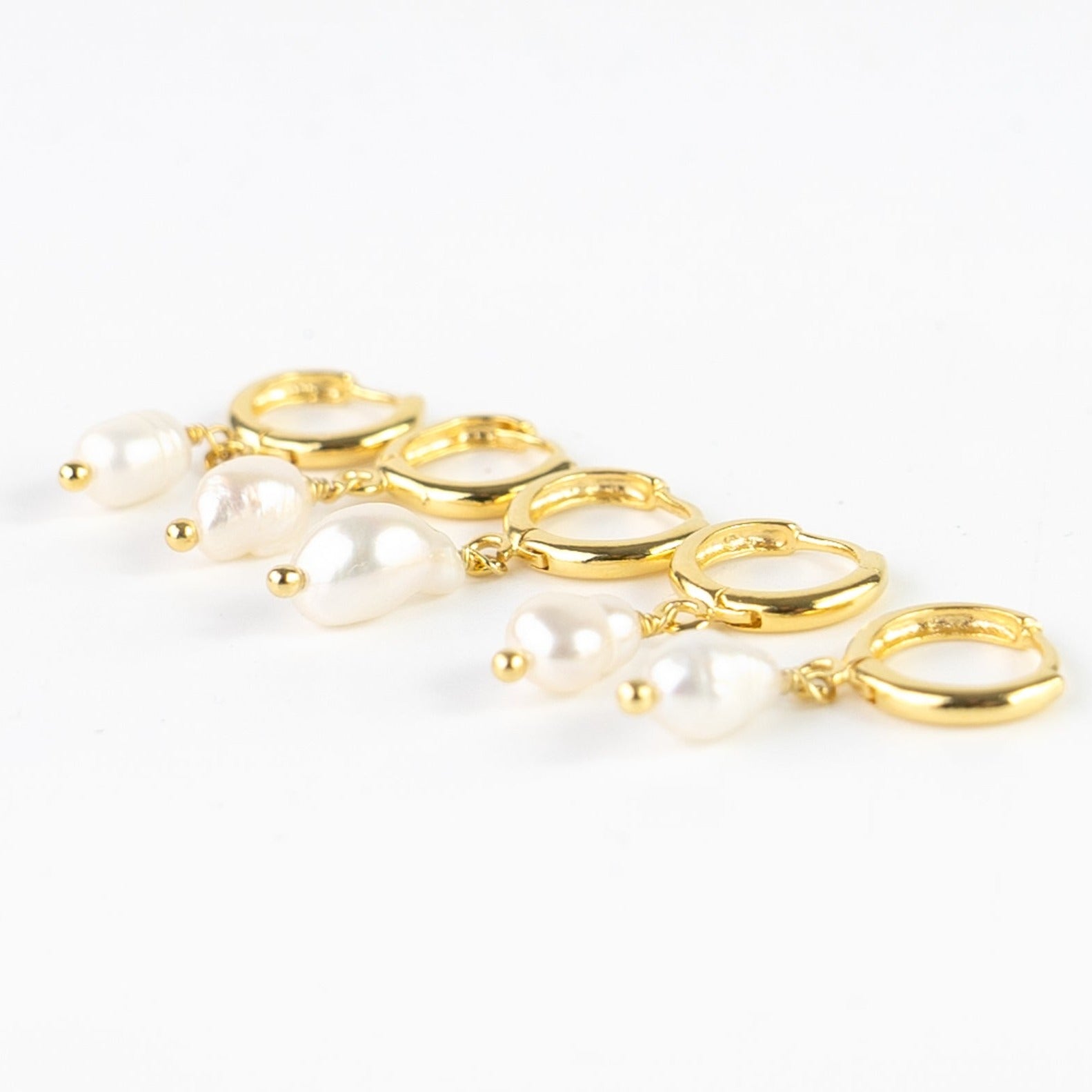 *Imperfect* Asri Freshwater Pearl Huggie Hoop Earrings - Pineapple Island