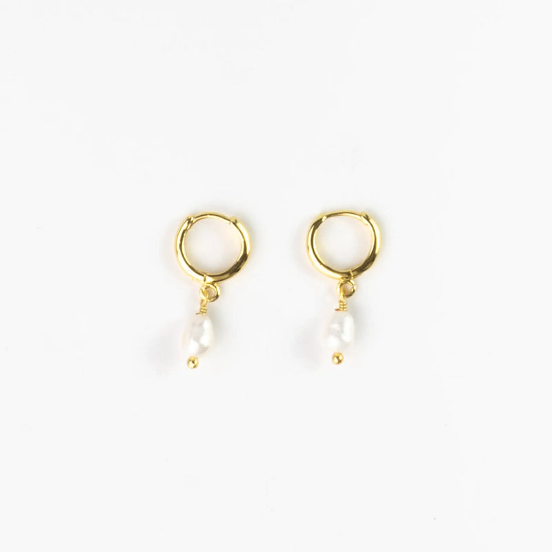 Asri Gold And Pearl Huggie Hoop Earrings Set - Pineapple Island