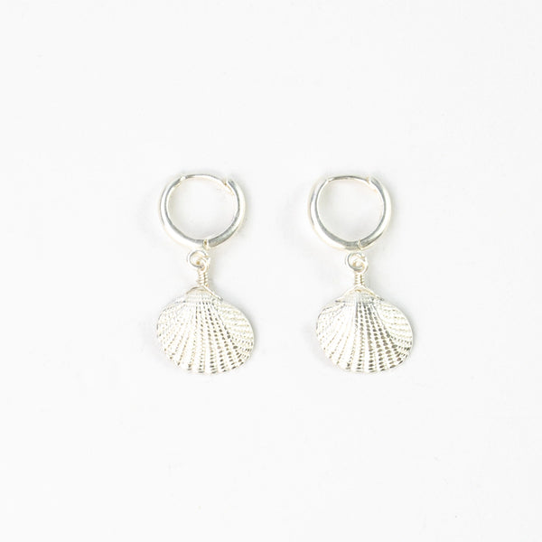 Asri Seashell Plated Huggie Hoop Earrings