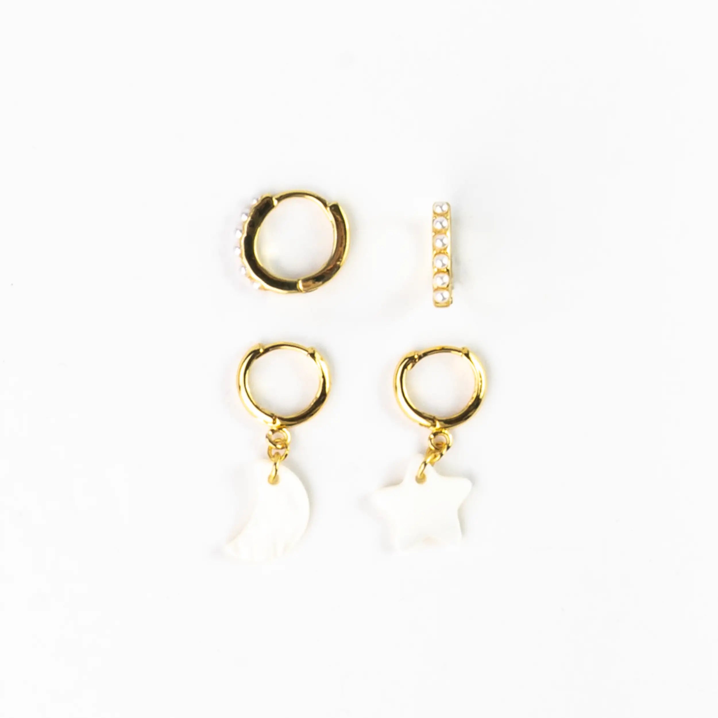 Asri Pearl Moon And Star Earring Set - Pineapple Island