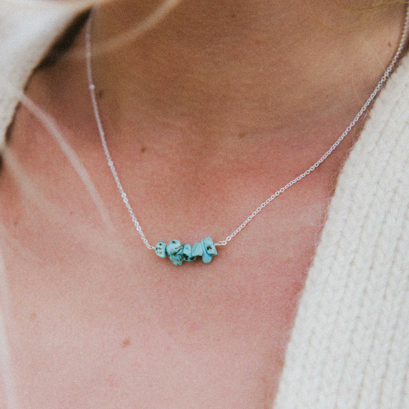 IMPERFECT Asri Turquoise Stone Necklace - Silver Plated - Pineapple Island
