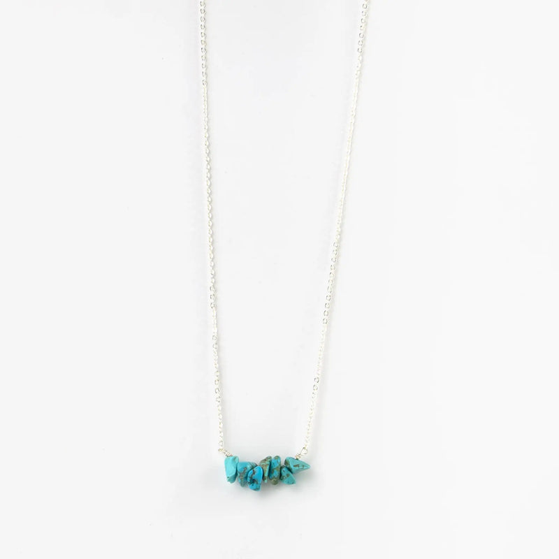 Asri Turquoise Stone Necklace - Silver Plated - Pineapple Island