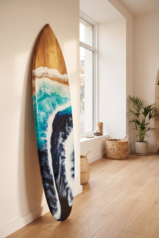 Bali Wooden Resin Surfboard | AVAILABLE FOR COLLECTION FROM THE UK ONLY 🧡 - Pineapple Island