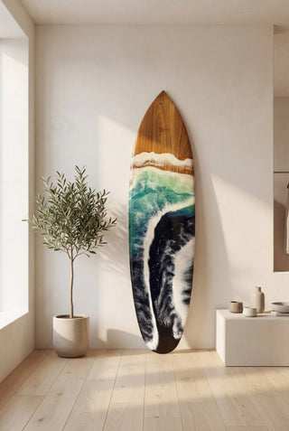 Bali Wooden Resin Surfboard | AVAILABLE FOR COLLECTION FROM THE UK ONLY 🧡 - Pineapple Island