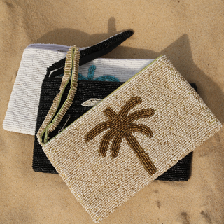 Palm Tree Beaded Pouch Pineapple Island