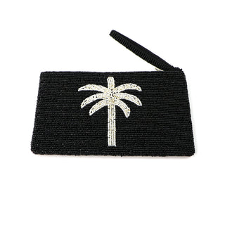 Palm Tree Large Beaded Pouch