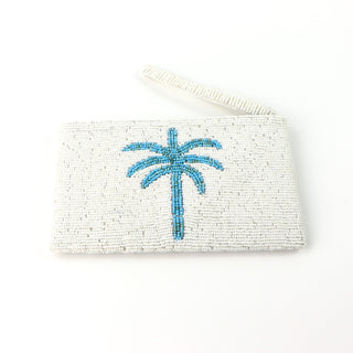 Palm Tree Large Beaded Pouch