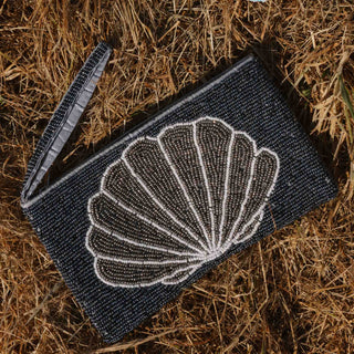 Large Shell Beaded Pouch - Pineapple Island