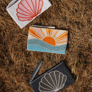 Large Sunrise Beaded Pouch - Pineapple Island