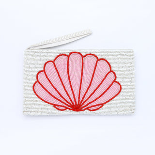 Large Shell Beaded Pouch Pineapple Island