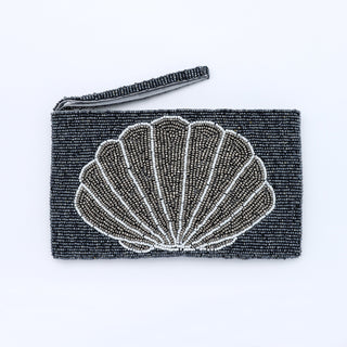 Large Shell Beaded Pouch Pineapple Island