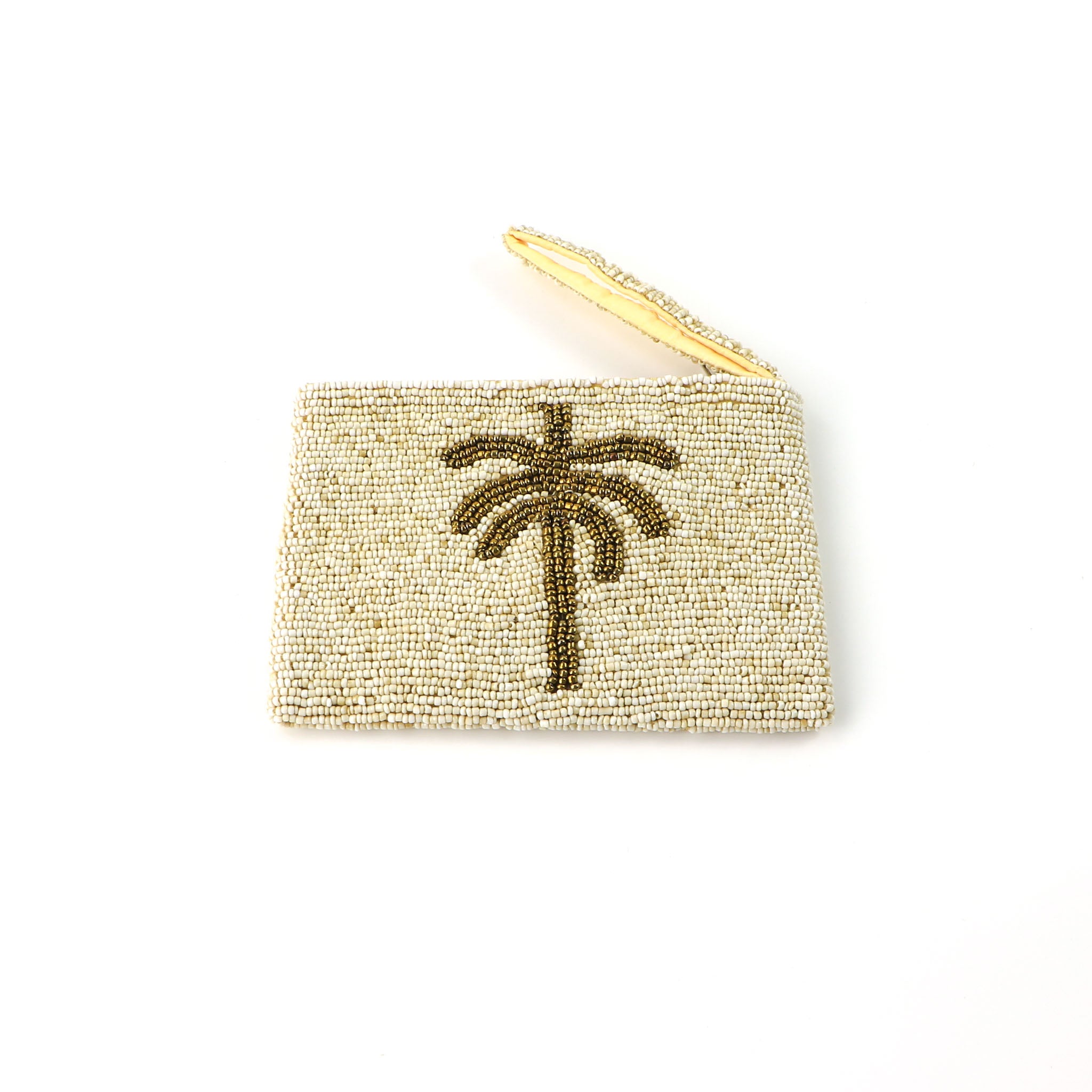 Palm Tree Beaded Pouch