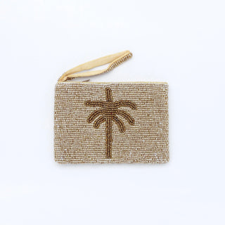 Small Palm Tree Beaded Pouch - Pineapple Island