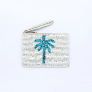 Small Palm Tree Beaded Pouch - Pineapple Island